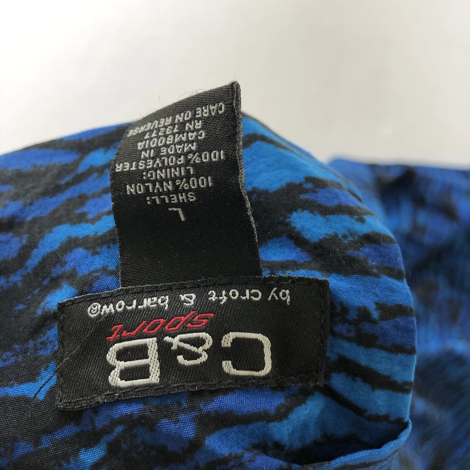 C&B Sport Croft & Barrow Vtg Blue Black Swim Trunks Men’s Sz L A3435 - Image 3 of 4