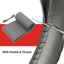 US Car Steering Wheel Cover Needle Thread Protector GRAY DIY Hand Sewing Leather
