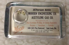 1940's Modern Engineering Gas Co.Advertising Paperweight w/Dice St. Louis MO