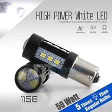 2 X 1156 50W High Power Chip LED White Reverse Back Up Lights Bulbs 6000K