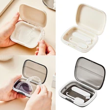 Denture Storage Box Retainer Box Mouth Guard Container Oral Cleaning Travel Size