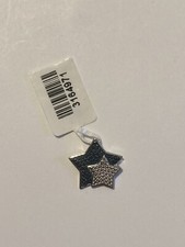 Blue & White Diamond Star Pendant Platinum Overlay Sterling Silver
