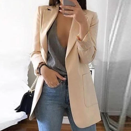 Damenoberteile Anzug Blazer Anzugjacke Damen formell schmal Mantel Cardigan Oberbekleidung - Bild 5 von 29