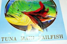 RED BLK FEATHER RIGGED BIG GAME FISHING LURE TUNA,MARLIN,DOLPHIN,DORADO,MAHI,ONO