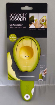JosephJoseph GoAvocado 3-in-1 Avocado Tool Joseph Slice & Scoop Head Soft Grip
