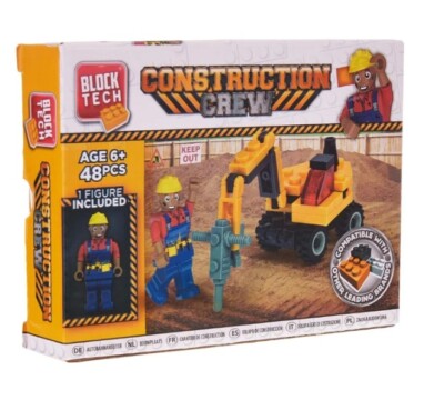 Brandneu Block Tech Bau Crew Set 48 Stück 6+ kostenloser Versand
