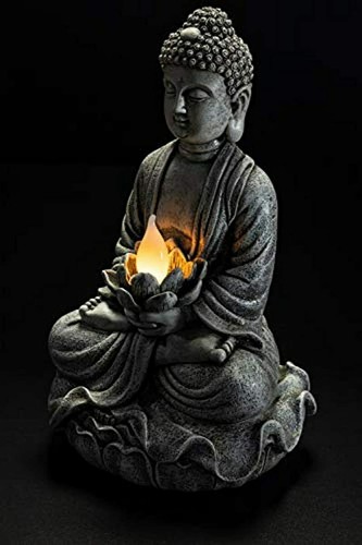 Statue lumière de jardin extérieur de Bouddha à énergie solaire DEL méditation zen bouddhiste - Photo 3/6