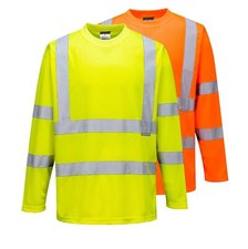 Image of Portwest Hi-Vis T-Shirt Long Sleeve Breathable Reflective S178
