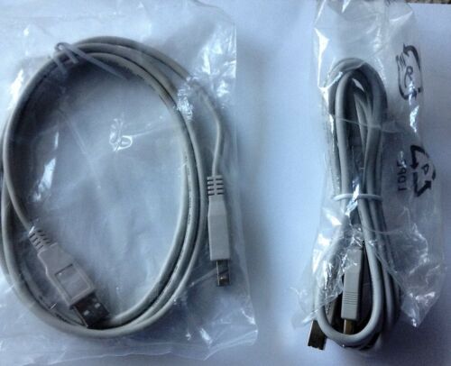 New 2 A/B Cables Cord Wire Printer Scanner USB 7.5 ft 5 ft HP Canon Dell Brother