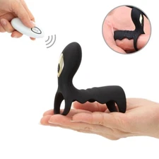 Wireless Remote Control Vibrating Penis Sleeve Cock Ring Cage Enhancer