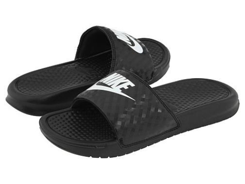 white and black nike slides womens