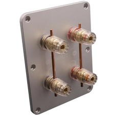 1Pcs 122mm x 96mm Square 4-Way Speaker Junction Box Copper Terminal Binding Post