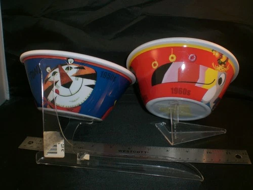 Set 2 Kellogg's 2006 100 Anniversary Plastic Cereal Bowls-TonyTiger & ToucanSam