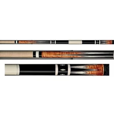 Players G4115 Pool Cue – Walnut Graphic Points, Black/White Accents, 18–21 oz