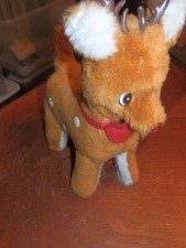 Vintage Rudolph Christmas Reindeer Plush Lights Up But Doesn't Walk, 10 x 8 x 4"
