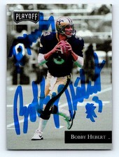 1992 Playoff #4 Bobby Hebert AUTOGRAPHED TTM.