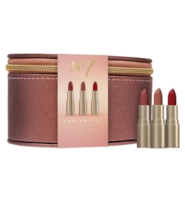 NO7 No 7 Pro Artist Mini Trio Lippenstifte 3er Set - Brandneu