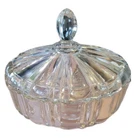 Vintage Covered Candy Jewelry Dish Anchor Hocking Depression Glass Old Cafe