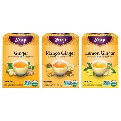 Yogi Tea Ginger Tea Variety Pack - 16 Tea Bags per Pack (3 Packs) - Caffeine-...