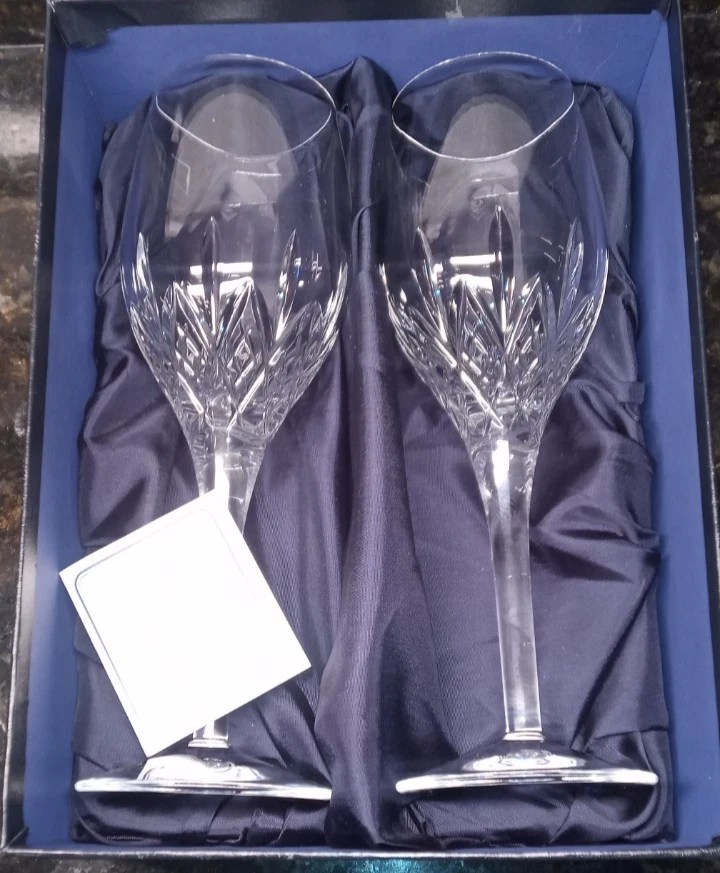 Pair of Stuart Crystal Wine Glasses Made in Great Britain  w/Box - Image 2 of 4
