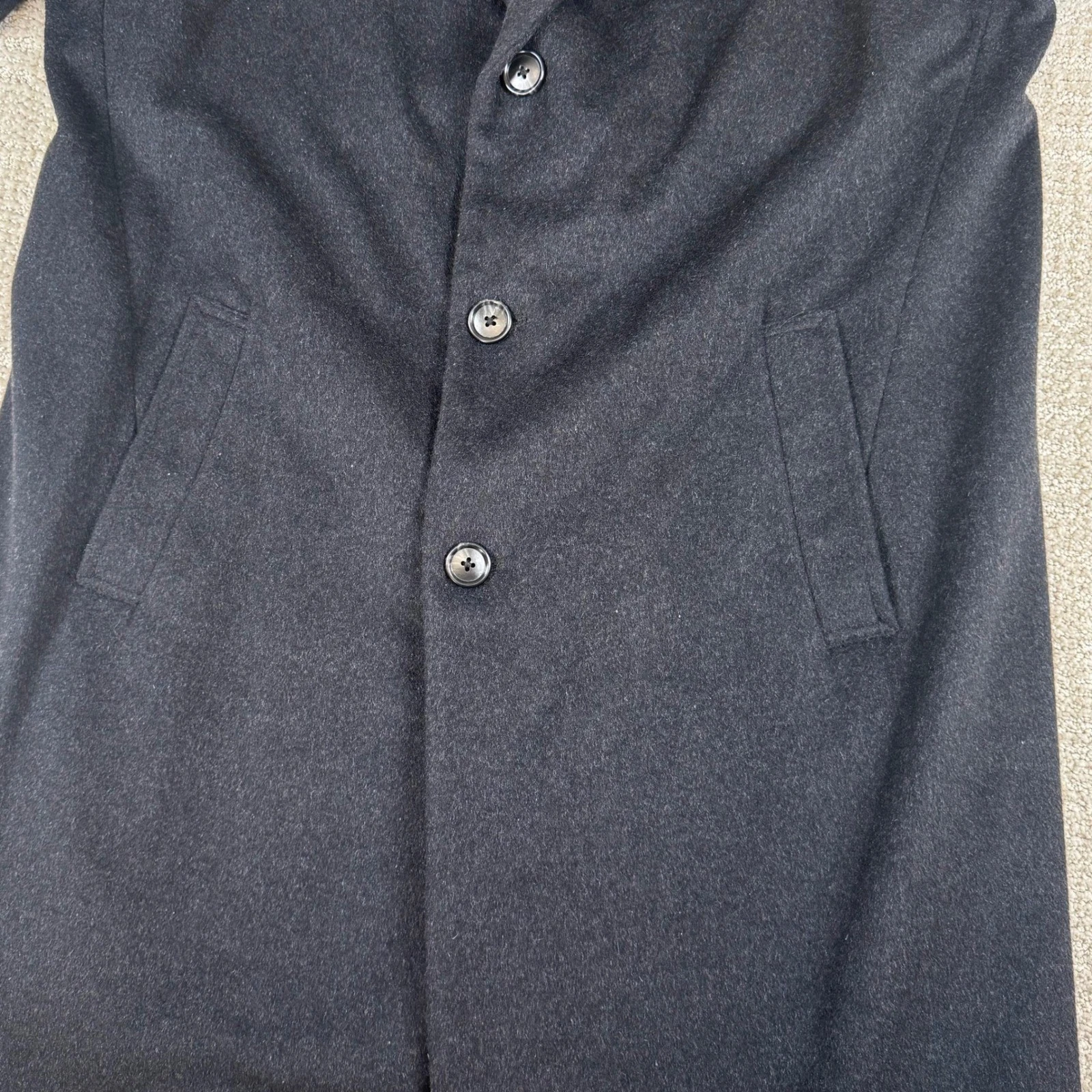 Jos A Bank Mens 42S Black Executive Wool Blend Overcoat image 4