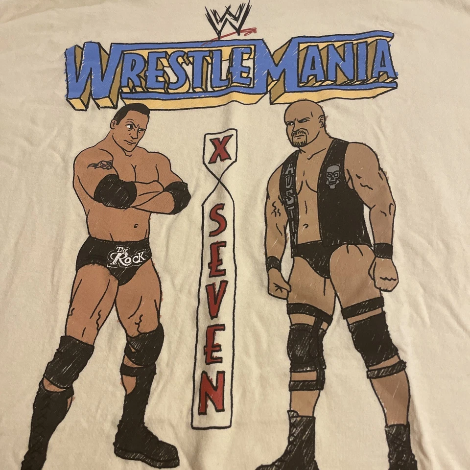 WWE Wrestlemania 2001 Houston the Rock Stone Cold Shirt Vintage Adult Large NWT - Image 2 of 4