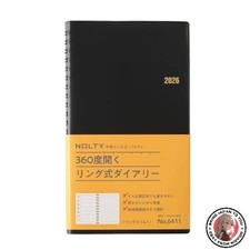 NEW NOLTY 2026 Weekly Planner with Rings Slim Black 6411 January Start