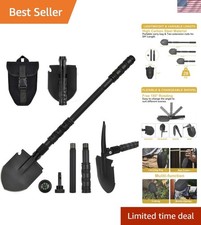 Pala e piccone da campeggio pieghevole 24,21'' in acciaio ad alto tenore di carbonio per avventura all'aperto