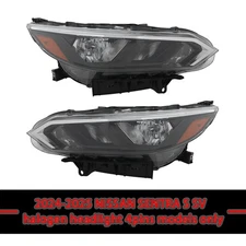 Pair L&R Halogen Headlights For 2024-2025 NISSAN SENTRA S SV 4 Pins Models Only