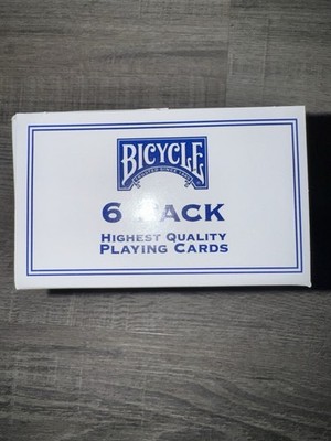     Bicycle Playing Cards 6 Deck Pack Standard Poker Size Blue Sealed USA Made