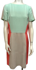 Tahari  Arthur S. Levine Modern Geometric Pastel Color Block Tailored Dress sz10