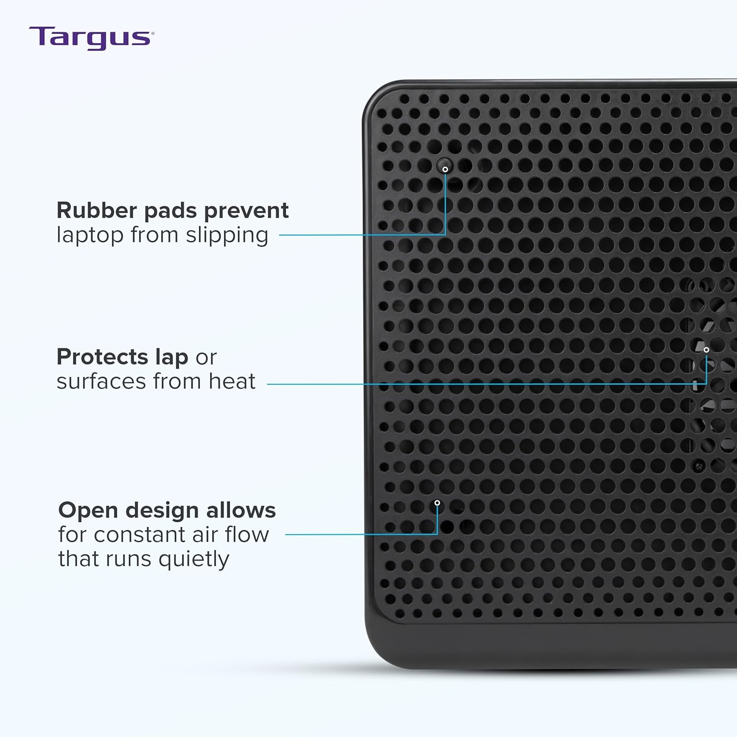 Targus Laptop Cooling Pad, Single Fan, Up to 16 Inch, for Macbook/PC, Black (AWE