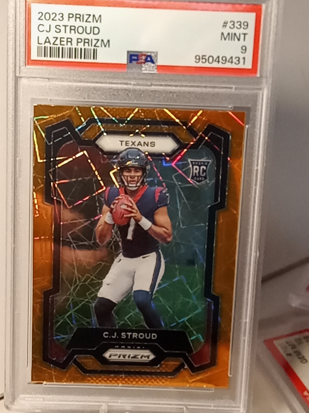 2023 PANINI PRIZM LAZER PRIZM #339 CJ STROUD ROOKIE RC PSA 9