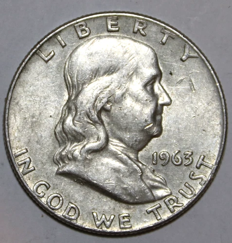 1963-D Franklin Half Dollar - 90% Silver - XF - Details - #1962EB