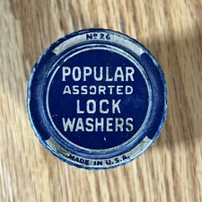 Antique No 26 Lock Washers Hardware Store Tin Wartime Repurposed Please Read