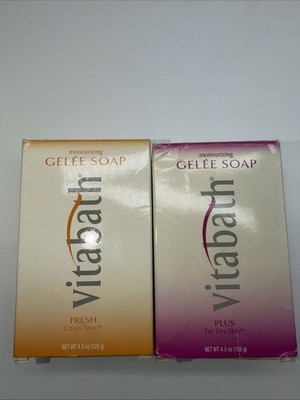 *Vitabath Moisturizing Gelee Luxury Bar Soap 8oz Lot of 2 Fresh and Plus