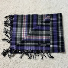 Cashmere 100  Unisex Winter Scarf Made In Scotland Plaid Multicolor 64 X 12  