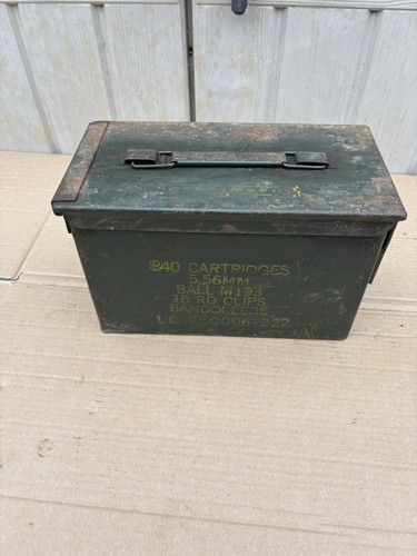 Vintage Military Metal Box Tin Tool Storage Used Army Surplus