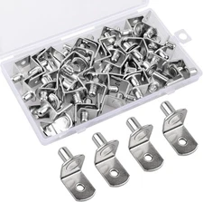 50 Pcs Shelf Pegs Pins，1/4 Inch Upgraded Diameter L-Shaped Perforated Nickel P
