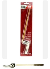 Brushed Nickel Ace Toilet Flush Lever With 8 inch Arm. Metal Nut & Spud