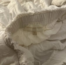 LoveShack Fancy Girls White Cotton A-Line Skirt Lace Ruffle Short XS