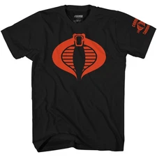 G.I. Joe Cobra Army Logo 1982 Black Adult T Shirt