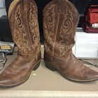 Justin Boots Brown Leather Western Cowboy Pull-On Tall Shaft Embroidered, 12 — photo 4
