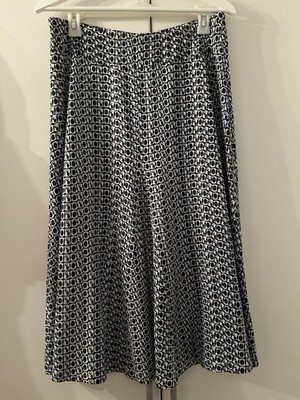 FFC / Rock / Gr. XL / Stretch / 100% Seide / Dunkelblau / Weiß