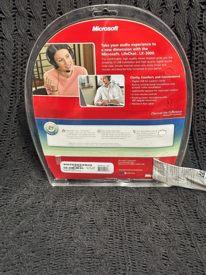 BRAND NEW Microsoft LIFECHAT LX-3000 Black Headband Headsets- FACTORY SEALED - Image 3 of 4