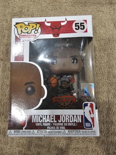 Funko Pop! MICHAEL JORDAN #55 BULLS BLACK JERSEY CONCORDS NBA BASKETBALL DAMAGED