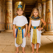 Pharaon Égyptien Garçon Fille Déguisement Costume Enfants Pour Âges 4-12 Ans