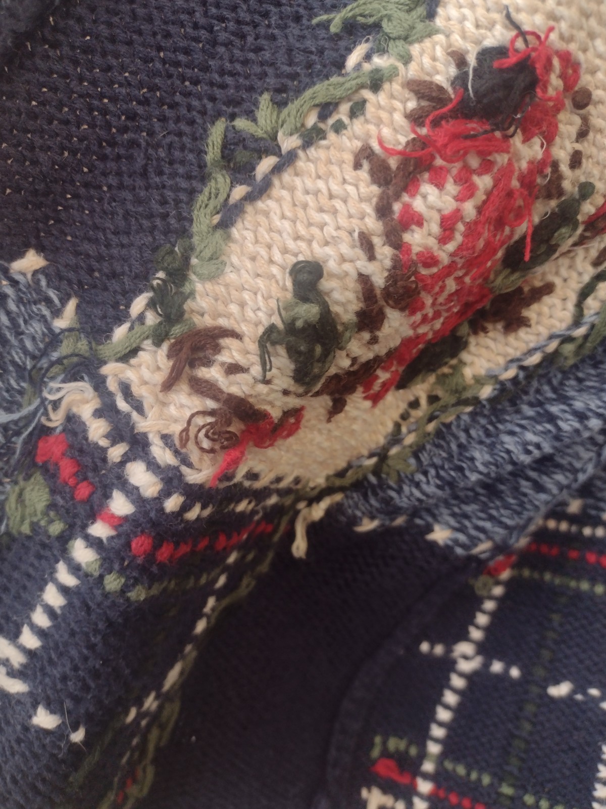 Nutcracker Ramie Cotton Blue Patchwork Cardinal H… - image 8