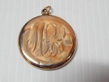 ANTIQUE VINTAGE VICTORIAN ENGRAVED INITIALS GOLD FILLED LOCKET  - BTFL GIFT !
