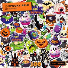 Halloween Party Favors - 100 PCS Pumpkin Bat Spider Stickers,Kids Halloween Game